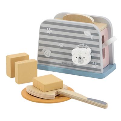 China 2020 New Arrival Eco-friendly Material Kitchen Toy Sets Pretend Play Wooden Toy Toaster Set For Kids for sale