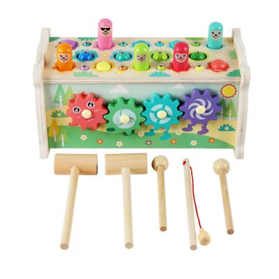 China Eco-friengly Beat-a-mole Toys Xylophone Toys Wooden Educational Toy Five in One Multifunctional Wood for sale