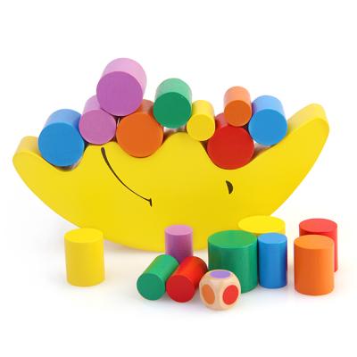 China New Arrival Kids Early Education Toys Candy Color Moon Balance Eco-friendly Material Wooden Blocks For Children for sale