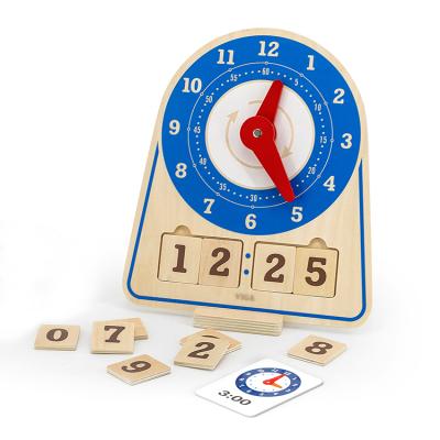 China Hot Selling Kids Baby Toys Early Educational Hand Grip Wooden Puzzle Toy Alphabet Digit Learning Clock Hand Material Eco-Friendly for sale