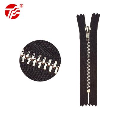 China High Quality Bright Silver Auto Lock Metal Zipper End #5 Narrow Zipper Bag, Clothing, Decorative Shoes Zippers for sale