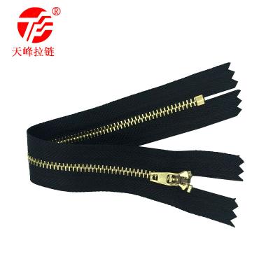 China #3 viable metal corked zipper with factory price wholesaler using on jeans pants or coats with high quality for sale