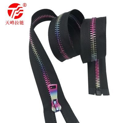 China Automatic Lock 8# Metal Zipper Y Teeth Open Printed In One Side Factory Price Accept OEM In Variety Colors for sale