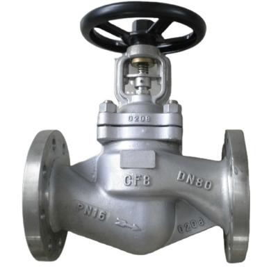 China General PN40 DN100 Cast Steel WCB Bellow Seal Globe Valve For Hot Oil for sale