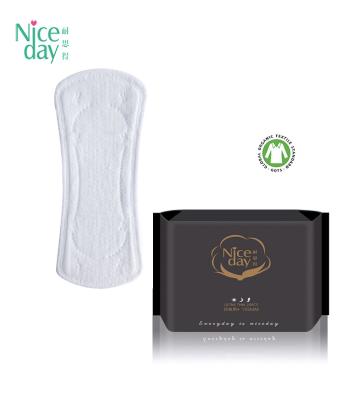 China Breathable 100% organic cotton panty liner disposable pads for women hotsale panty liner for sale