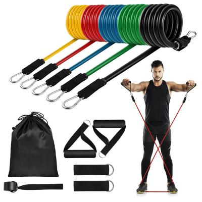 China Amazon Hot Selling 150LBS Portable Latex Resistance Band Set Elastic Fitness Portable Home Exercise Rope for sale