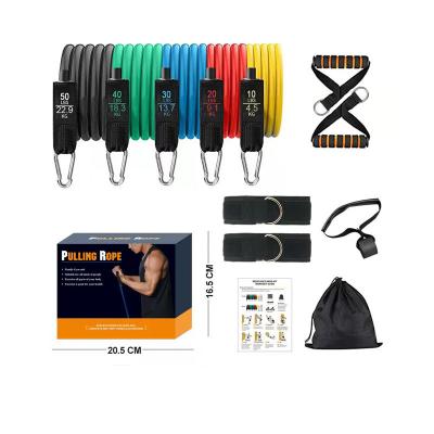 China Portable 150LB Resistance Bands 12pcs Combination Exercise Fitness Fitness For Home Gym Elastic Pull Rope for sale