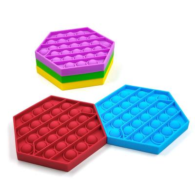 China Smart Game Jumping Maze Toys For Children Educational Wooden Learning Popular Happy Child Silicone Push Bubble 14x14x3cm for sale