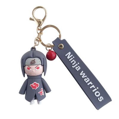 China Cute Cartoon Anime Narutos Key Chain For Boys Girls 3D Metal Silicone Coin Purse Custom Keychain for sale