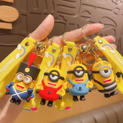 China Lallavero Anime Series Despicableme Minionsed Key Chain Ring Pendant Accessories Cartoon 3D Anime Kawaii Cartoon Character Silicone Key for sale