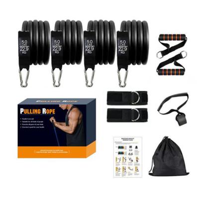 China Portable Hot Selling Fitness Exercises Heavy Duty 200LB Latex Resistance Band And Tube Set 11pcs Pull Rope for sale