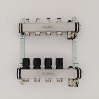 China 4 Loop water SS manifold for central underfloor heating system , Under floor heating manifolds for sale