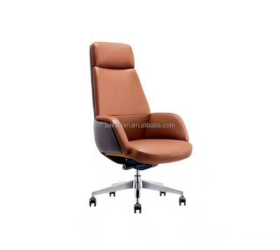 China (Height)Modern Leather Adjustable Swivel Office Secretary Adjustable Hot Selling High Waist Back Chair for sale