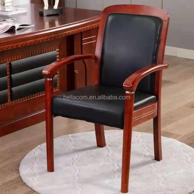 China New Wholesale Hot Selling Cheap Wood Leather Meeting Conference Office Chairs for sale