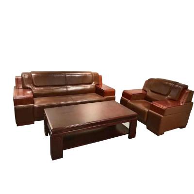 China Other factory customized new modern comfortable with wood table luxury leather set sofas for home for sale