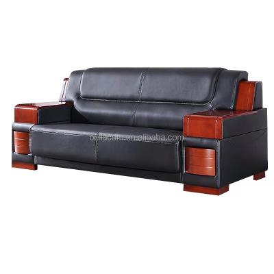 China Other Luxury New Wood Leather Furniture Modern Guests Lounge Sofa Reception Set for sale