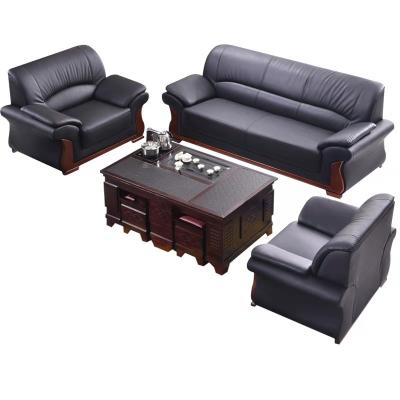 China Other High Popularity Modern Living Room Office Sofa Luxury Wooden Leather Comfortable Couch for sale