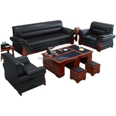 China Other Chinese Design Wholesale Modern Wooden Leather Office Furniture Factory Casual Sofa Set for sale