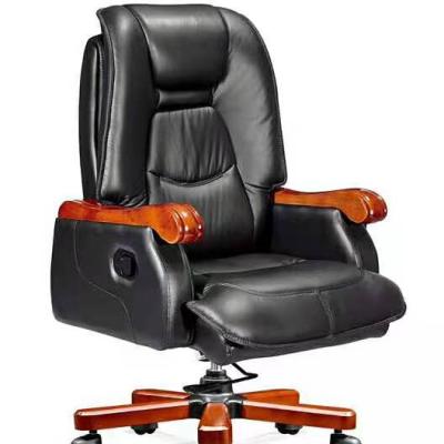 China (Size) Adjustable Hardwood Frame Swivel And Recliner Boss Chair High Quality Leather With Wheels Office Conference Chairs for sale