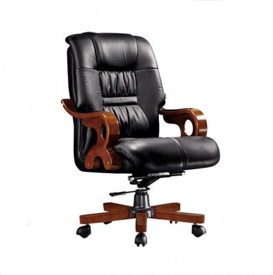 China Factory Direct Sales Adjustable (Height) And Swivel High Genuine Leather Back Wingback Function Executive Office Chair for sale