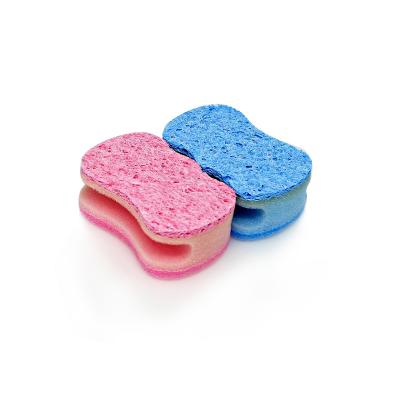 China Viable 8 Shape Cleaning Nail Guard Cellulose Kitchen Sponge Scrubber for sale