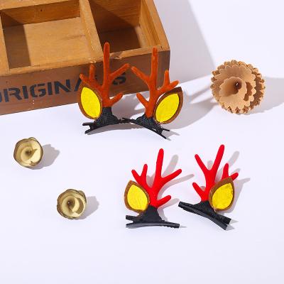 China Fashion New Christmas Elk Antlers Hairpin Lovely Clips Hair Clips Accessories For Kids for sale