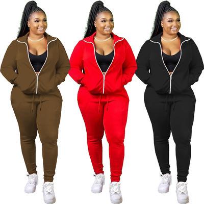 China Wholesale Breathable Zipper Up Winter Tracksuit Set Women Sportswear Women Sweatsuit Set Tracksuit for sale