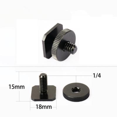 China Pan 3/8 Female to 1/4 Male Adapter Screw Double Head Camera Tripod Camera Black Screw for sale