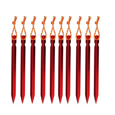 China Wholesale Lightweight Aluminum Alloy Outdoor Titanium Durable 50cm Beach Sand Tent Peg Tent Stakes for sale