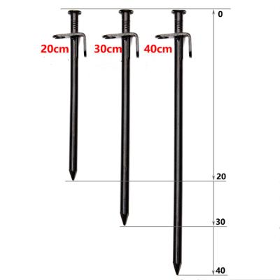 China Outdoor Camping Increasing Displacement Customizing High Quality 20cm 30cm 40cm Snow Black Steel Beach Camping Nail Heavy Duty Tent Pegs for sale