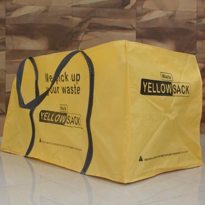 China 3 Yard 4 Yard Custom Printing Jumbo Waste Skip Bag For Construction Waste Garden Garbage for sale