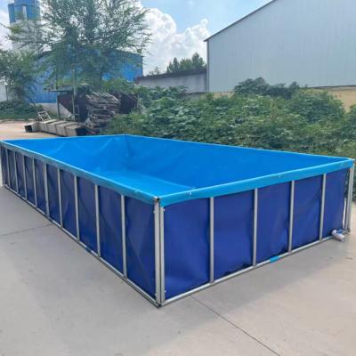 China PVC Tarpaulin Farming Tarpaulin Fish Pond Fish Tank Collapsible PVC Fish Tank for sale