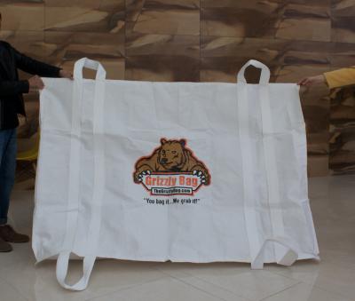 China Waste Skip Bags for Easy Storage Filling and Moving Top Full Open Flat Bottom Side-Seam Loop 5 1 Safety Factor Custom Size Custom Logo for sale