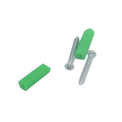 China Household Stock PP Expansion Pipe Green Wall Plug M6 Material Plastic Nylon Self Tapping Screw Expansion Tube Anchor for sale