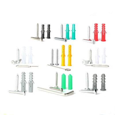 China Household Project 3+3+2.5 Self Tapping Screw Expansion Wall Plug Plastic Screw Anchors Plastic Accessories Set for sale