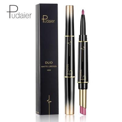 China Pudaier Waterproof Double Master Lipliner Lipstick Long Use Matte Lip Sticks Manufacturers Chinese High Quality Lipstick With Lip Liner for sale