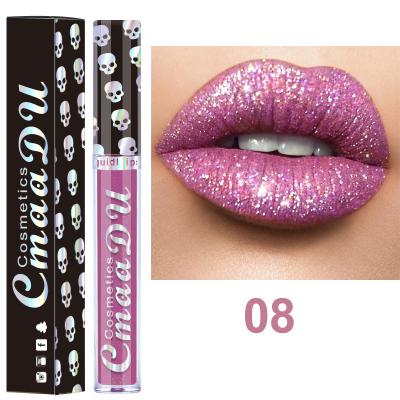 China Matte Glitters Lipstick Best Bling Magic Girls High Quality Waterproof Liquid Glitter CmaaDu Silver Shimmer Lip Gloss for sale