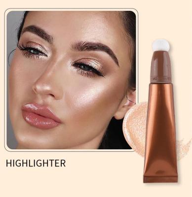 China Wholesale Waterproof Custom Brow Face Body Blendable Applicator Pad Glow Logo Highlighters Contour Stick With Logo Highlighter Bar Liquid Makeup for sale