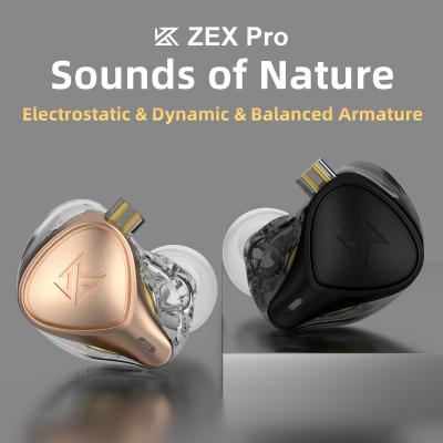 China Smart In-Ear Wired In-Ear Electrostatic Hybrid Earphone With Mic / Without Mic Dropshipping KZ ZEX Pro for sale