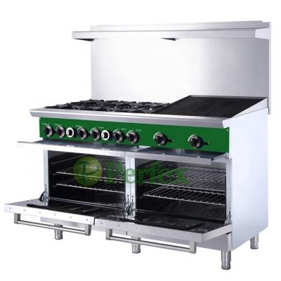 China Perfex GBC-6L Traditional Commercial Lava Rock Grill With Oven With Gas Stove for sale