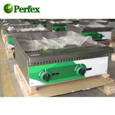 China Perfex Adjustable Size Gas Charbroiler Commercial Barbecue Grills 2 Burner 35,000 Btu Burner for sale