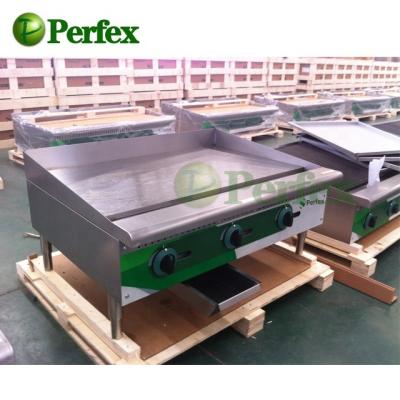 China perfex 2 burner gas griddle manual control 19mm commercial grill panel kitchen equipment 873x610x394 mm for sale