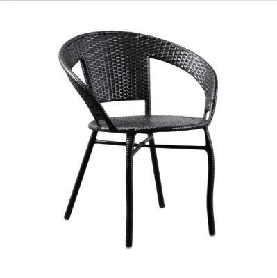 China Modern simple rattan three-piece chair leisure combination chair tempered glass garden balcony table coffee table back chair for sale