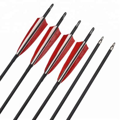 China Hunting Archery Target Arrows Practice Arrows Youth Fiberglass Roll Turkey Feather Arrow Hunting for sale