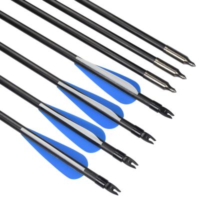 China High Quality Archery Steel Point Fiberglass Arrow TIR Shafts Recurve Archery Arrow Fiberglass for sale