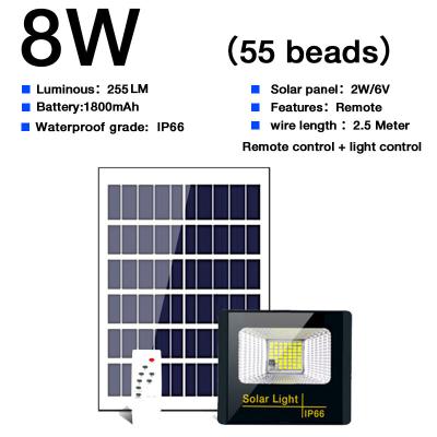 China Eco-friendly Outdoor Waterproof High Lumens LED Solar Floodlight Rechargeable Warning Flood Lights for sale