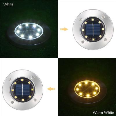 China Easy replace battery 1 pack 12LED solar underground lights waterproof IP67 acero stainless luz led solar for lawn pathway garden for sale