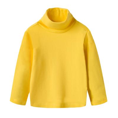 China Children's Anti-Shrink Shirt Autumn Winter Long Sleeve Solid Color High Collar Shirt Top Half Stretch Shirt for sale