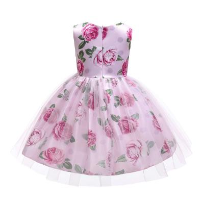 China Wholesale Children's Summer Pink Girls Breathable Sleeveless Flower Smocked Dress To Dress Party Children's Clothing Children's Clothing for sale