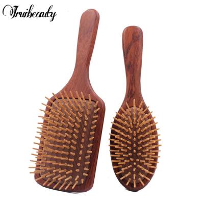 China Logo Hair Brush Rosewood Hair Comb Scalp Massager Brush Paddle Customized for sale